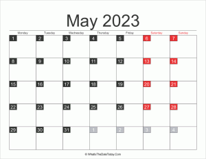 2023 may calendar printable