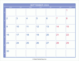 2024 september calendar with week numbers