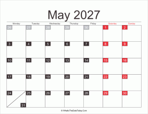 2027 may calendar printable