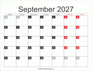2027 september calendar printable