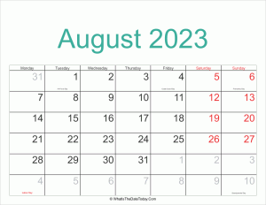 august 2023 calendar printable with holidays