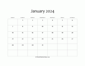 blank january calendar 2024 editable
