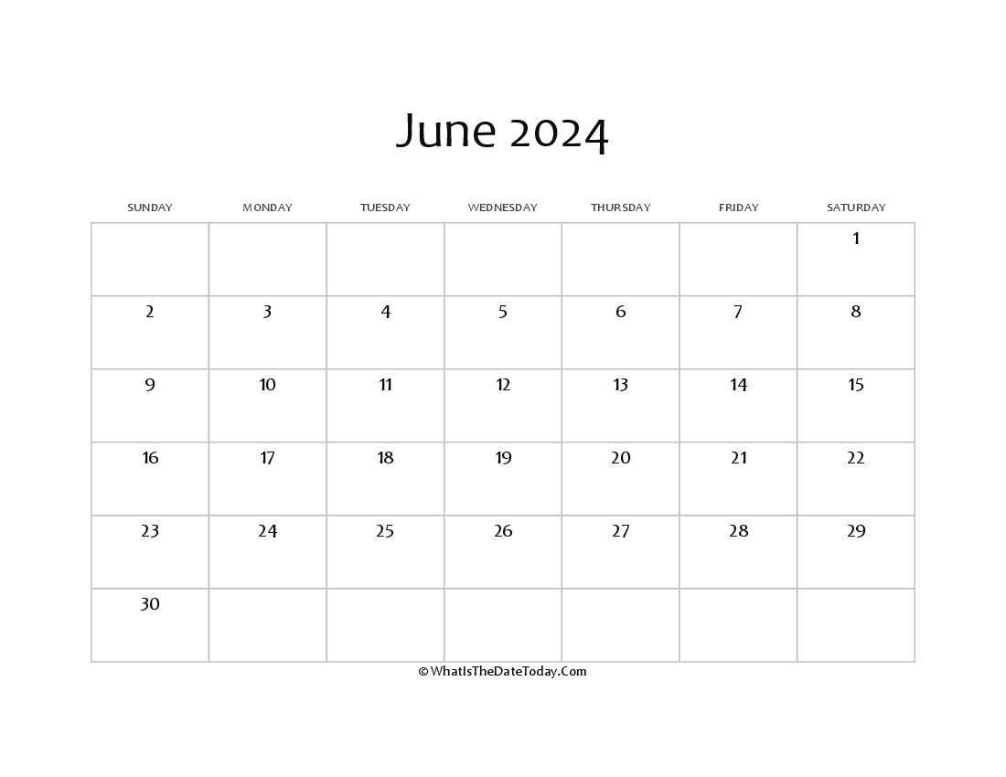 blank june calendar 2024 editable