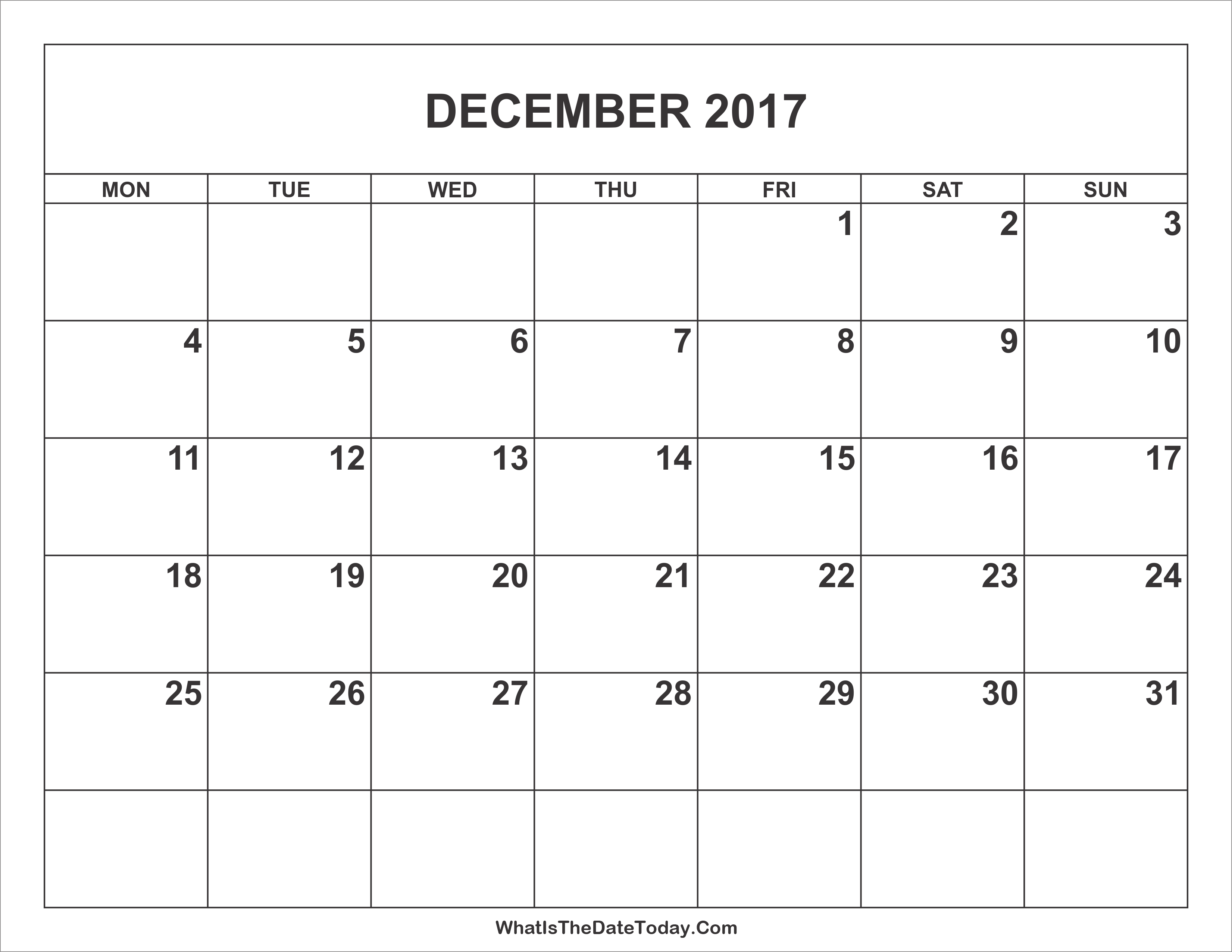 full 2017 calendar