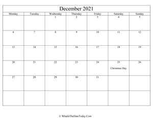 december 2021 editable calendar