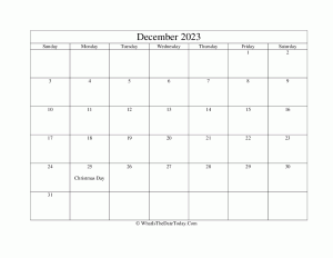 december 2023 editable calendar