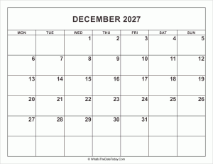 december 2027 calendar