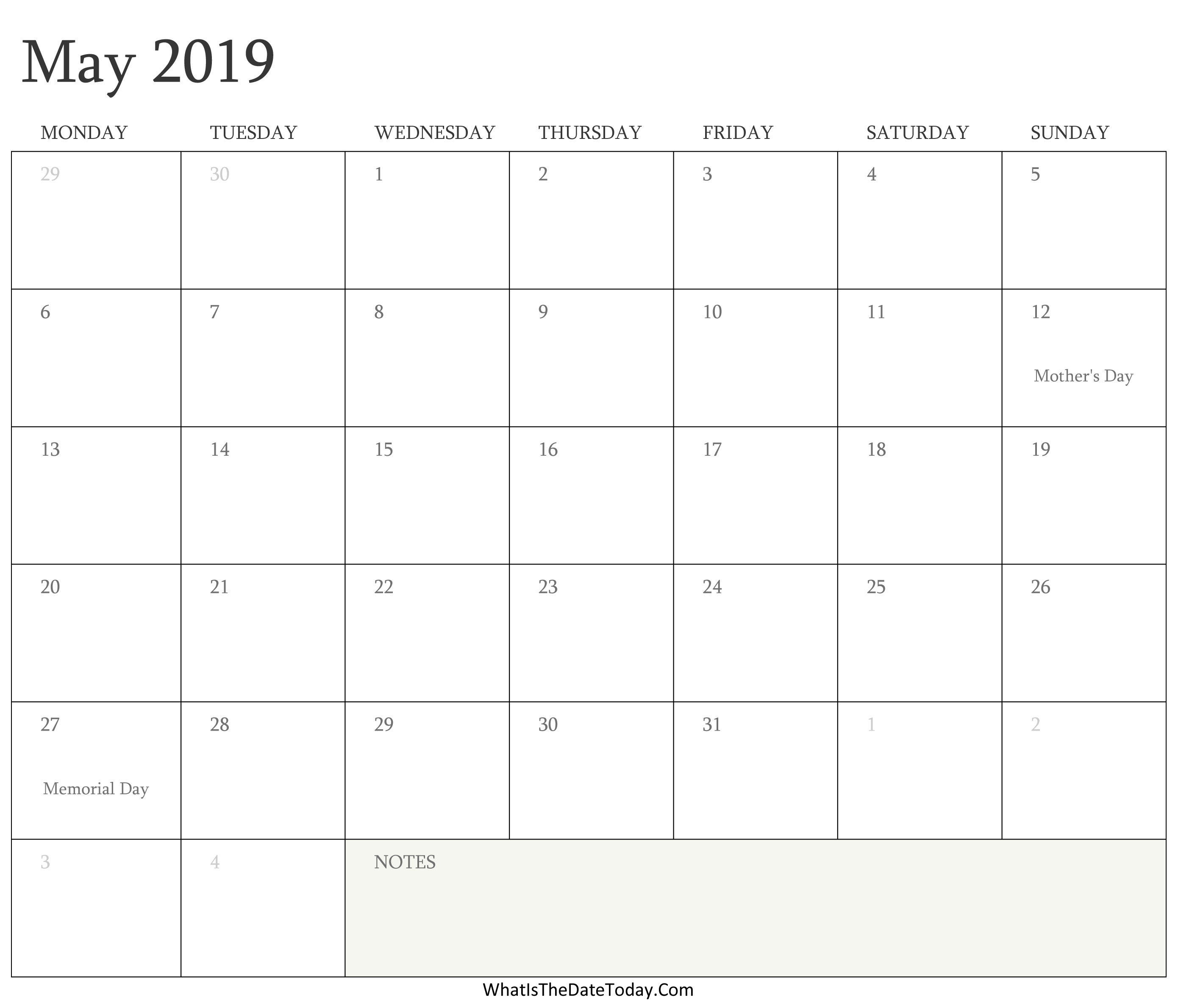 editable-calendar-may-2019-with-holidays-whatisthedatetoday-com