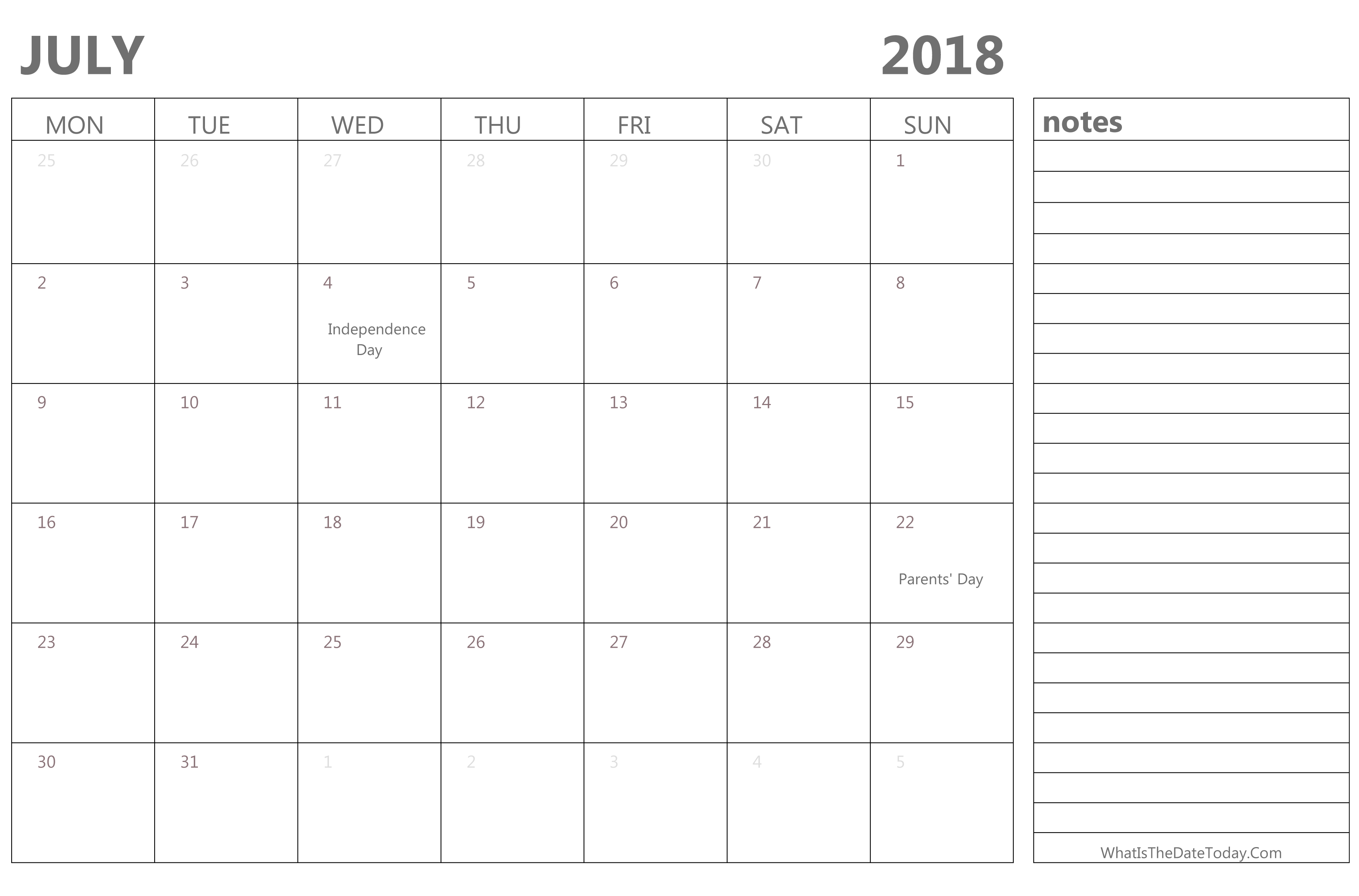 editable-july-2018-calendar-with-holidays-and-notes