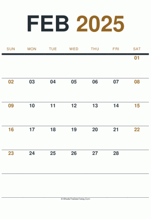 february 2025 printable calendar