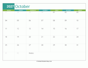 fillable october calendar 2027
