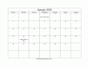 january 2025 editable calendar