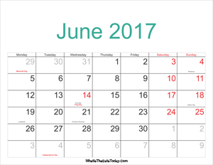june 2017 calendar printable with holidays
