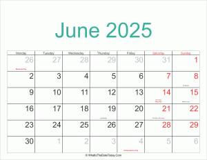 june 2025 calendar printable with holidays