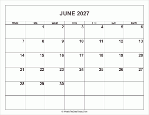 june 2027 calendar