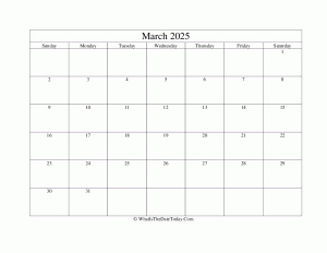 march 2025 editable calendar