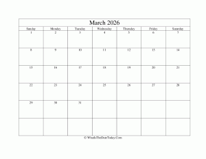 march 2026 editable calendar