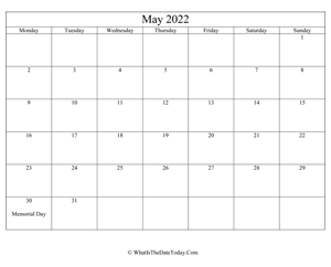 may 2022 editable calendar