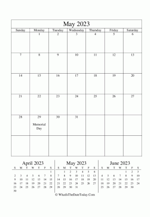 may 2023 editable calendar (vertical layout)