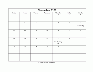 november 2023 editable calendar