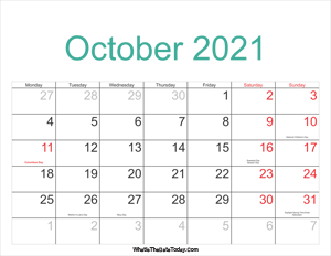 october 2021 calendar printable with holidays