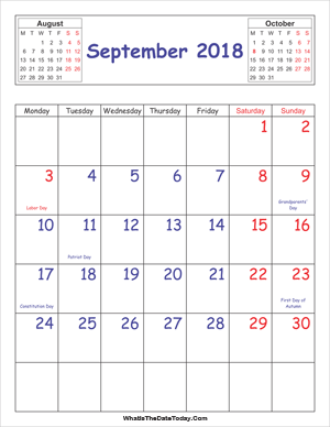 printable 2018 calendar september