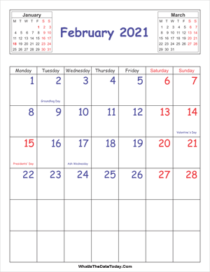 printable 2021 calendar february