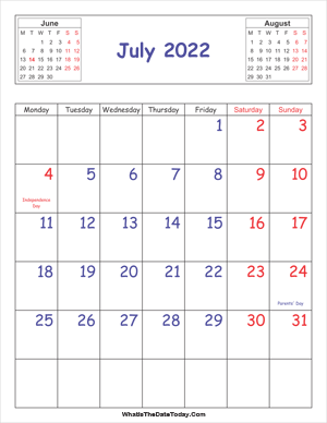 printable 2022 calendar july