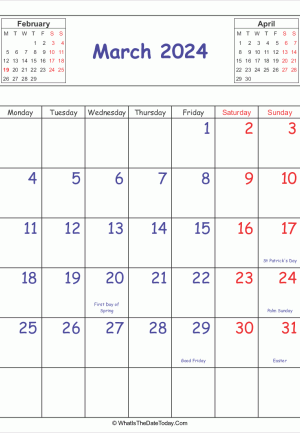 printable 2024 calendar march