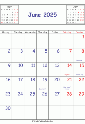 printable 2025 calendar june