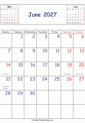 printable 2027 calendar june