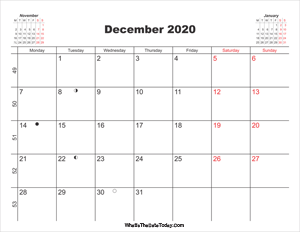 printable calendar december 2020