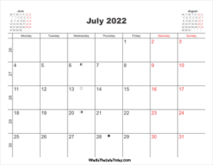printable calendar july 2022