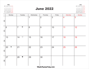 printable calendar june 2022