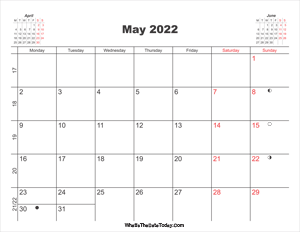 printable calendar may 2022
