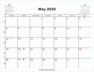 printable calendar may 2025