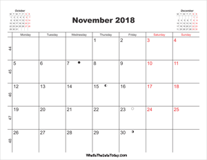 printable calendar november 2018