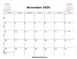 printable calendar november 2020
