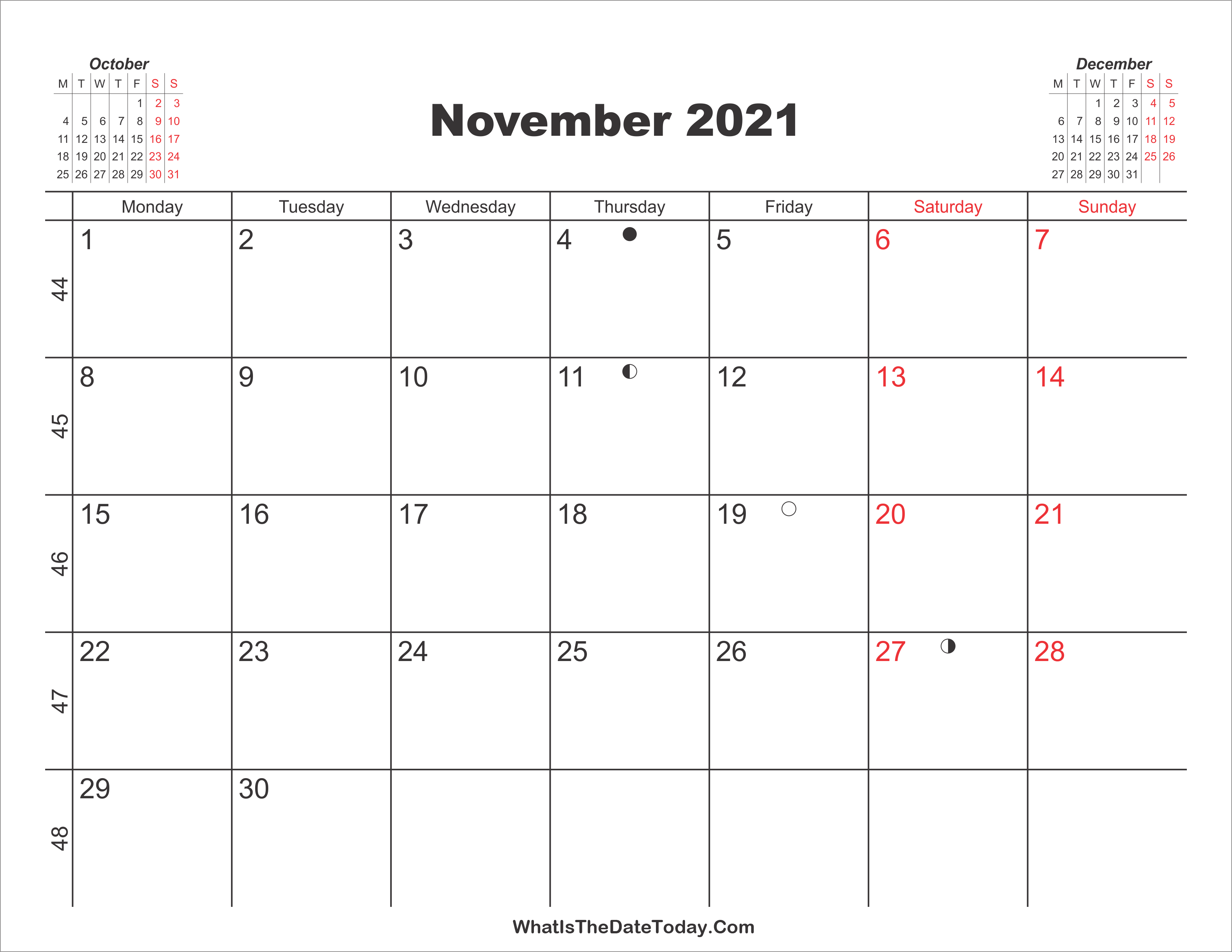 printable calendar november 2021 whatisthedatetoday com
