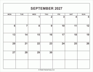 september 2027 calendar