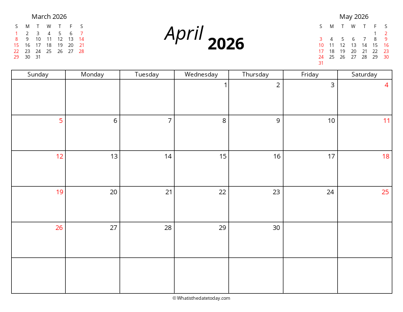 April with Mini Calendar