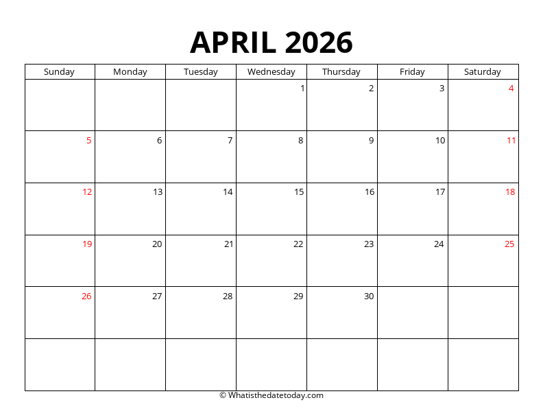 April With US Holidays