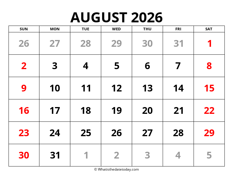 August Large Print