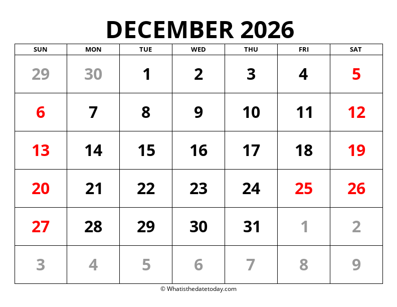 December Large Print