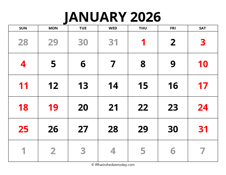 January Large Print