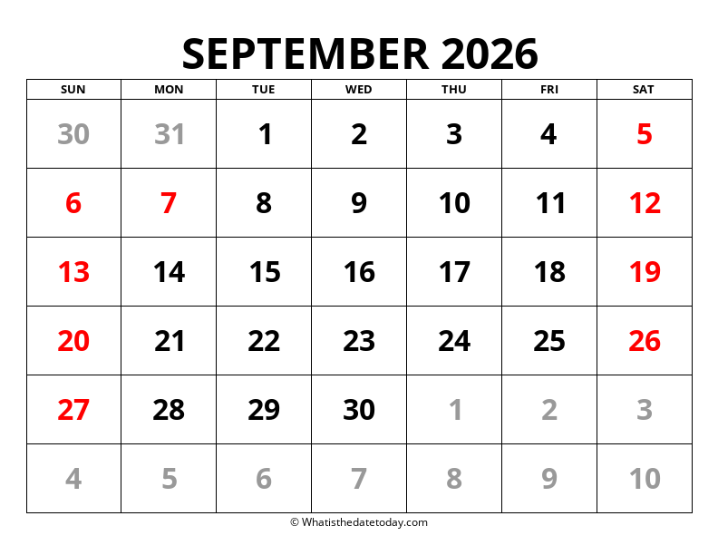 September Large Print