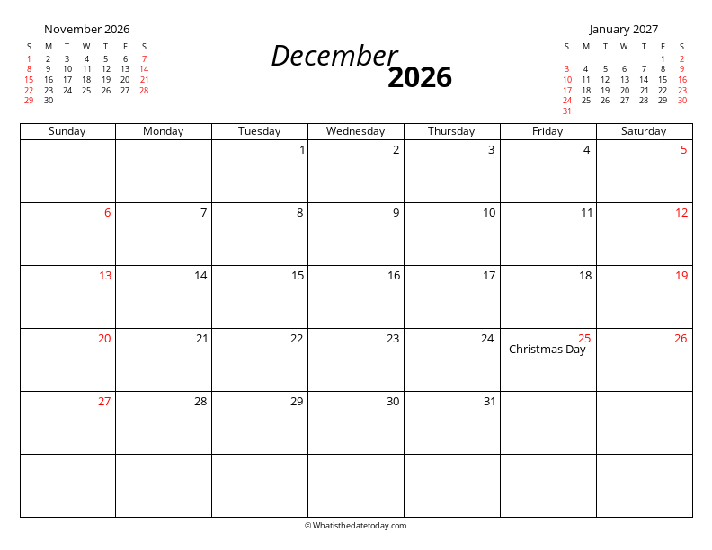 December with Mini Calendar