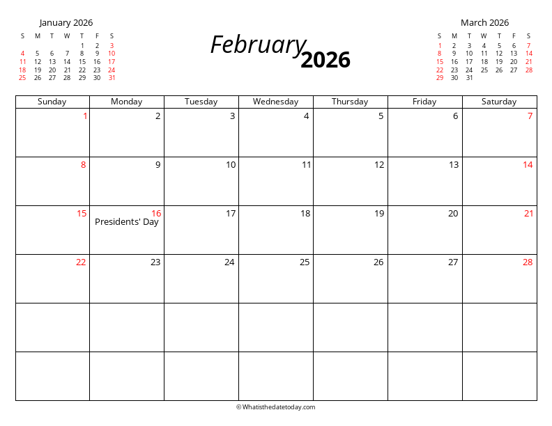 February with Mini Calendar