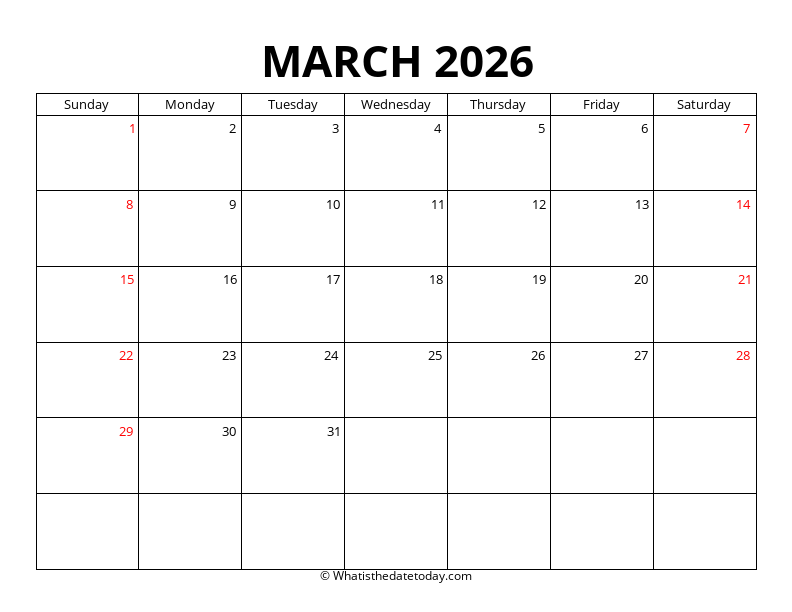 March With US Holidays