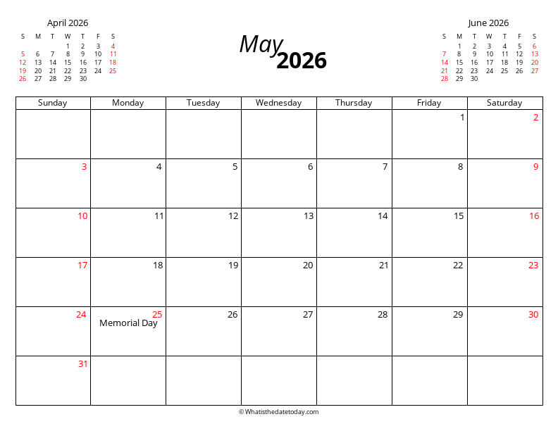 May with Mini Calendar